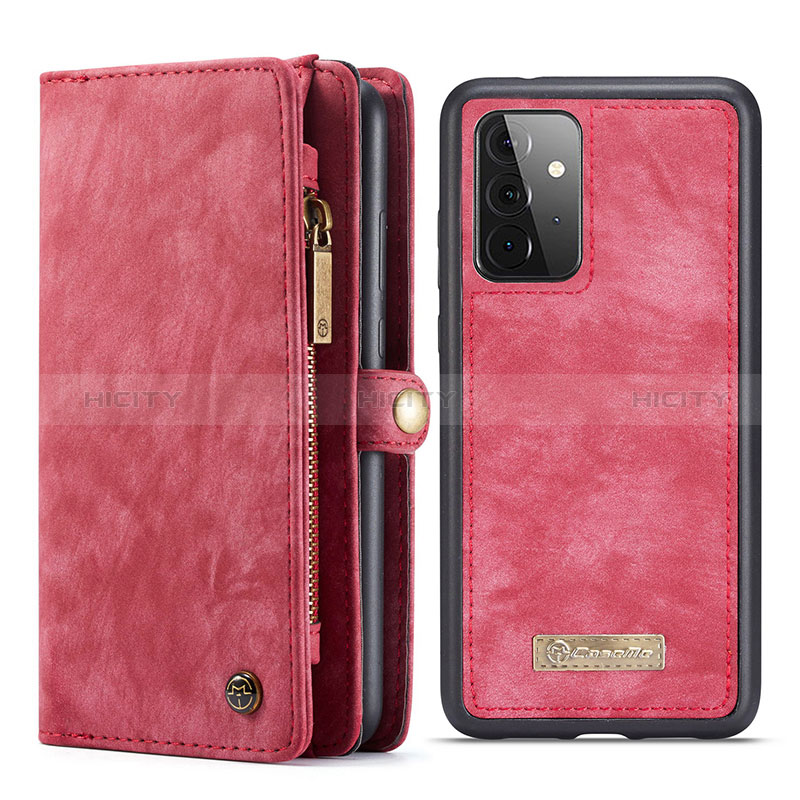 Leather Case Stands Flip Cover Holder C03S for Samsung Galaxy A72 4G Red