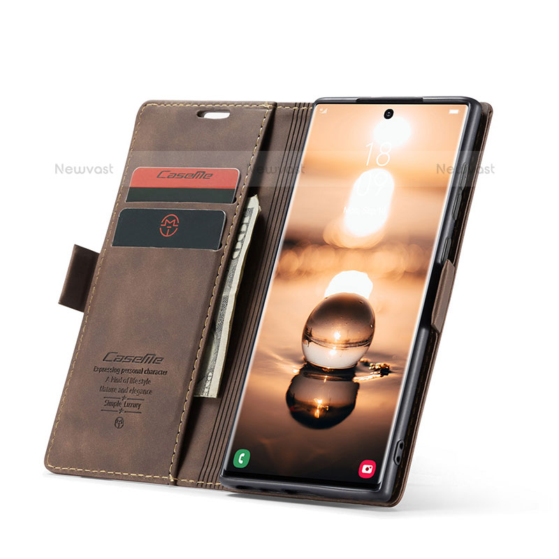 Leather Case Stands Flip Cover Holder C03S for Samsung Galaxy S22 Ultra 5G