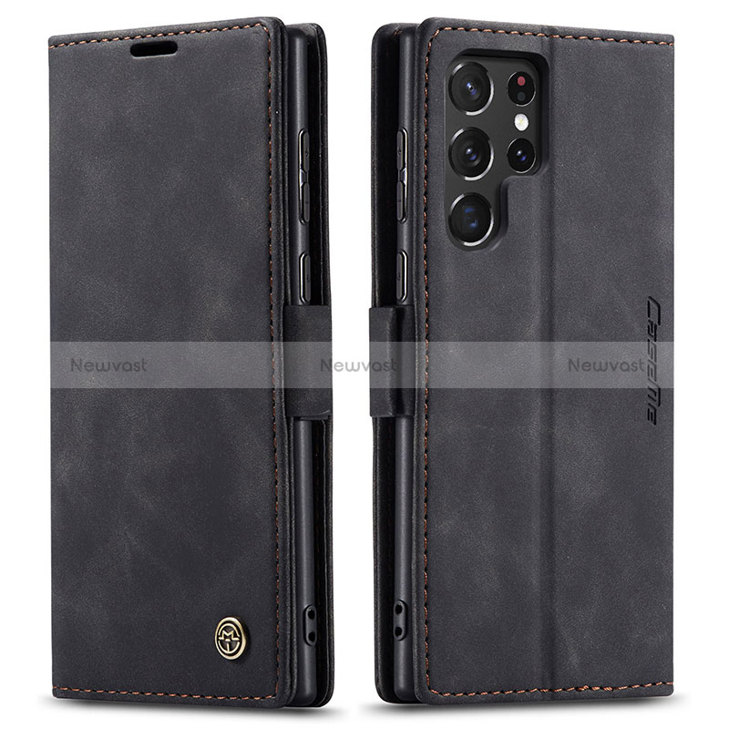 Leather Case Stands Flip Cover Holder C03S for Samsung Galaxy S25 Ultra 5G