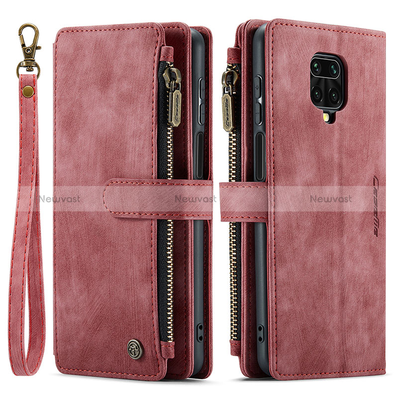 Leather Case Stands Flip Cover Holder C03S for Xiaomi Poco M2 Pro Red