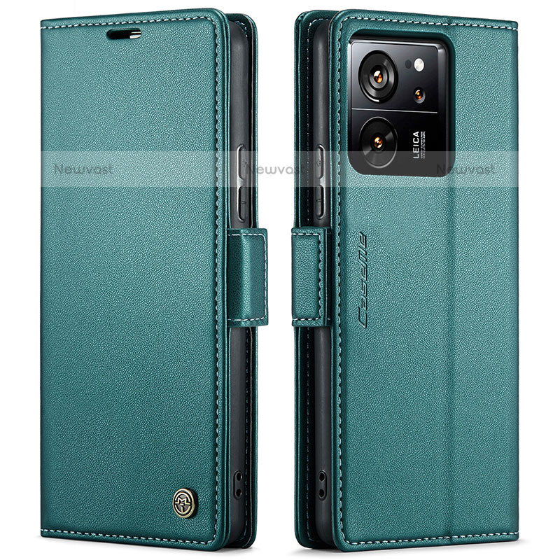 Leather Case Stands Flip Cover Holder C03S for Xiaomi Redmi K60 Ultra 5G Green