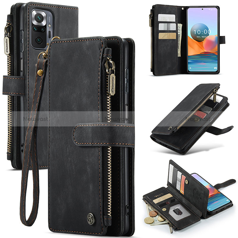 Leather Case Stands Flip Cover Holder C03S for Xiaomi Redmi Note 10 Pro 4G