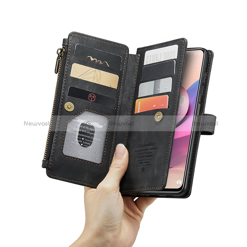 Leather Case Stands Flip Cover Holder C03S for Xiaomi Redmi Note 10S 4G