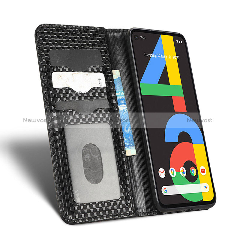 Leather Case Stands Flip Cover Holder C03X for Google Pixel 4a