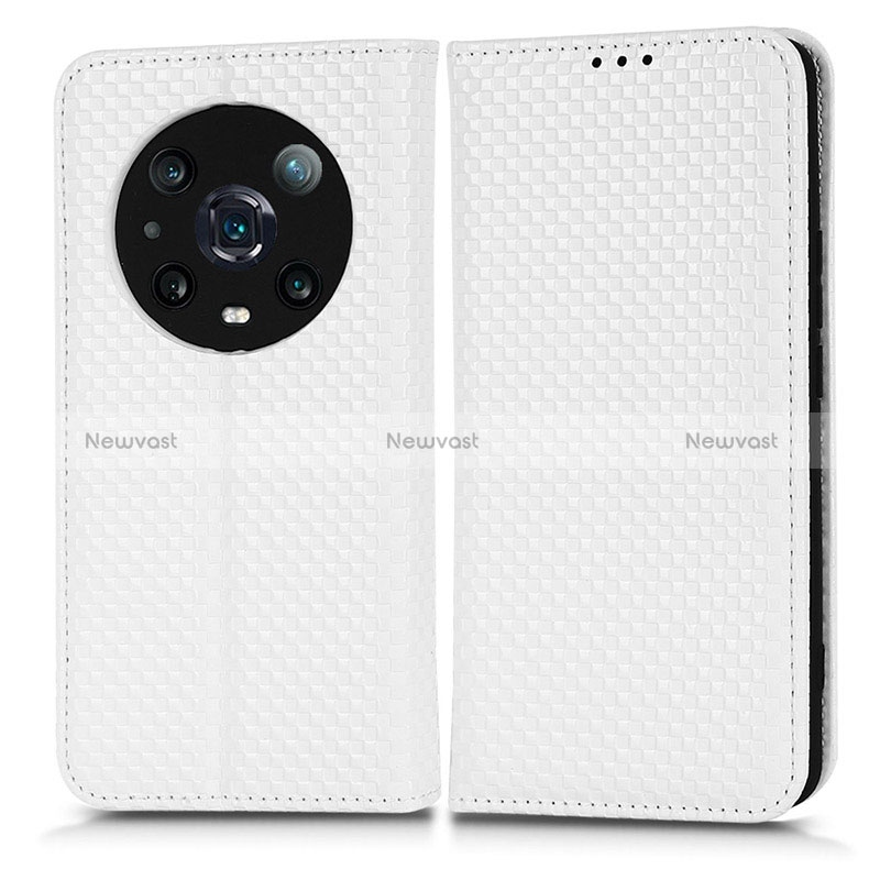 Leather Case Stands Flip Cover Holder C03X for Huawei Honor Magic4 Pro 5G White