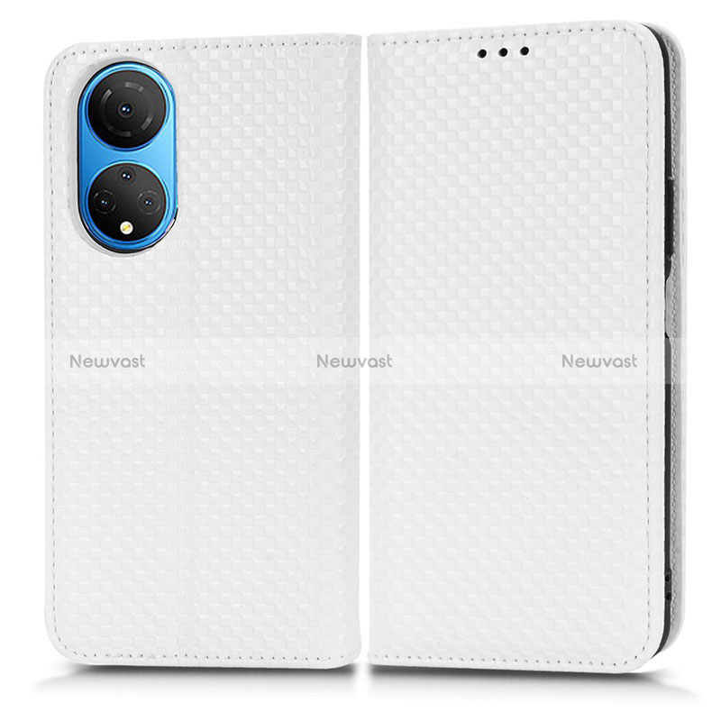 Leather Case Stands Flip Cover Holder C03X for Huawei Honor X7 White