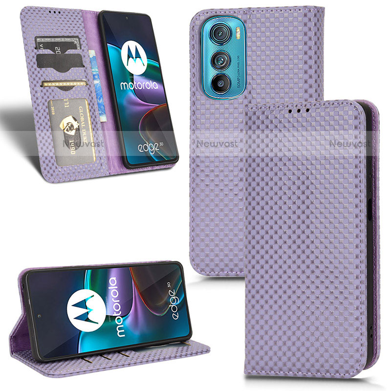 Leather Case Stands Flip Cover Holder C03X for Motorola Moto Edge 30 5G