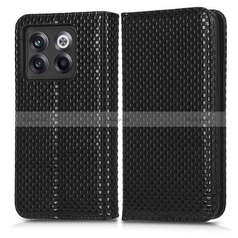 Leather Case Stands Flip Cover Holder C03X for OnePlus Ace Pro 5G Black