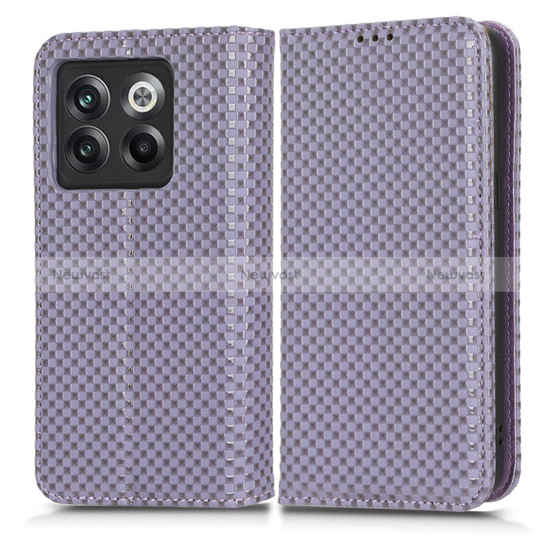 Leather Case Stands Flip Cover Holder C03X for OnePlus Ace Pro 5G Purple