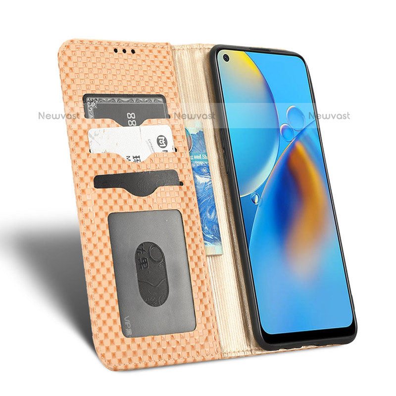 Leather Case Stands Flip Cover Holder C03X for Oppo A74 4G