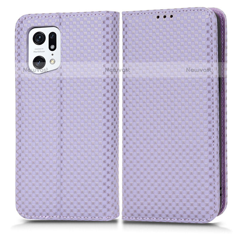 Leather Case Stands Flip Cover Holder C03X for Oppo Find X5 Pro 5G