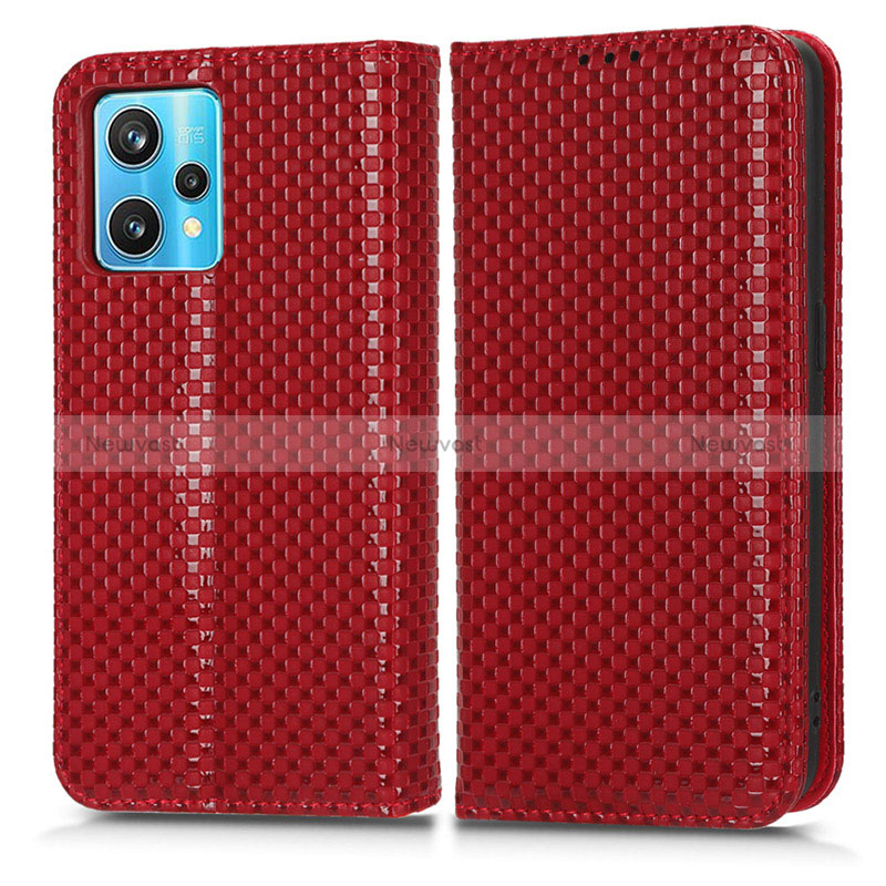 Leather Case Stands Flip Cover Holder C03X for Realme 9 4G Red