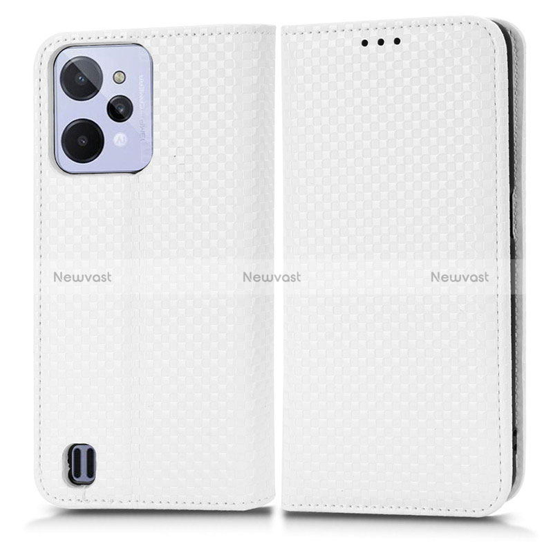 Leather Case Stands Flip Cover Holder C03X for Realme C31 White