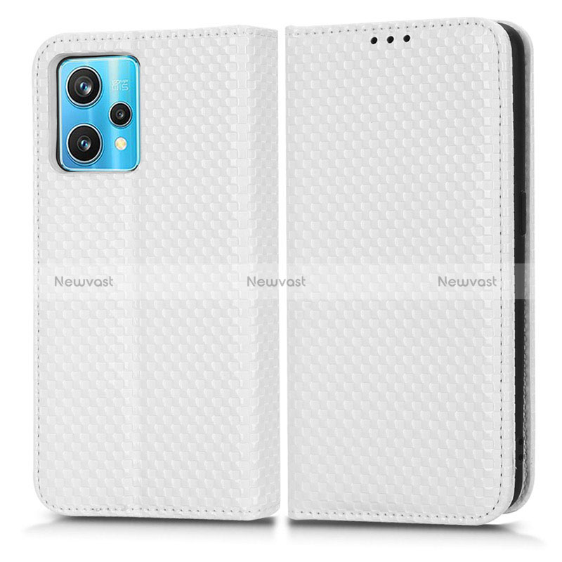 Leather Case Stands Flip Cover Holder C03X for Realme Narzo 50 Pro 5G White