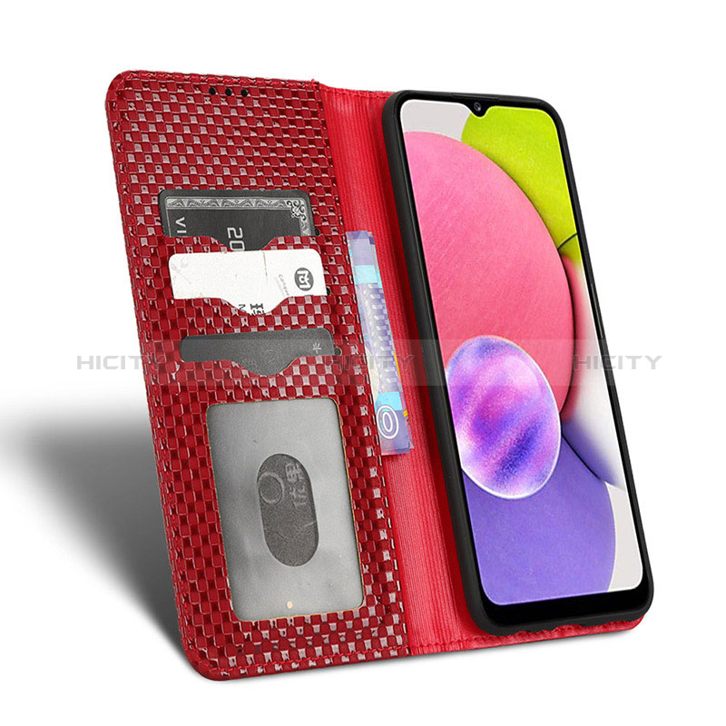 Leather Case Stands Flip Cover Holder C03X for Samsung Galaxy A03s