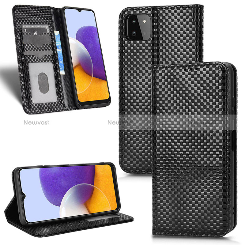 Leather Case Stands Flip Cover Holder C03X for Samsung Galaxy A22 5G