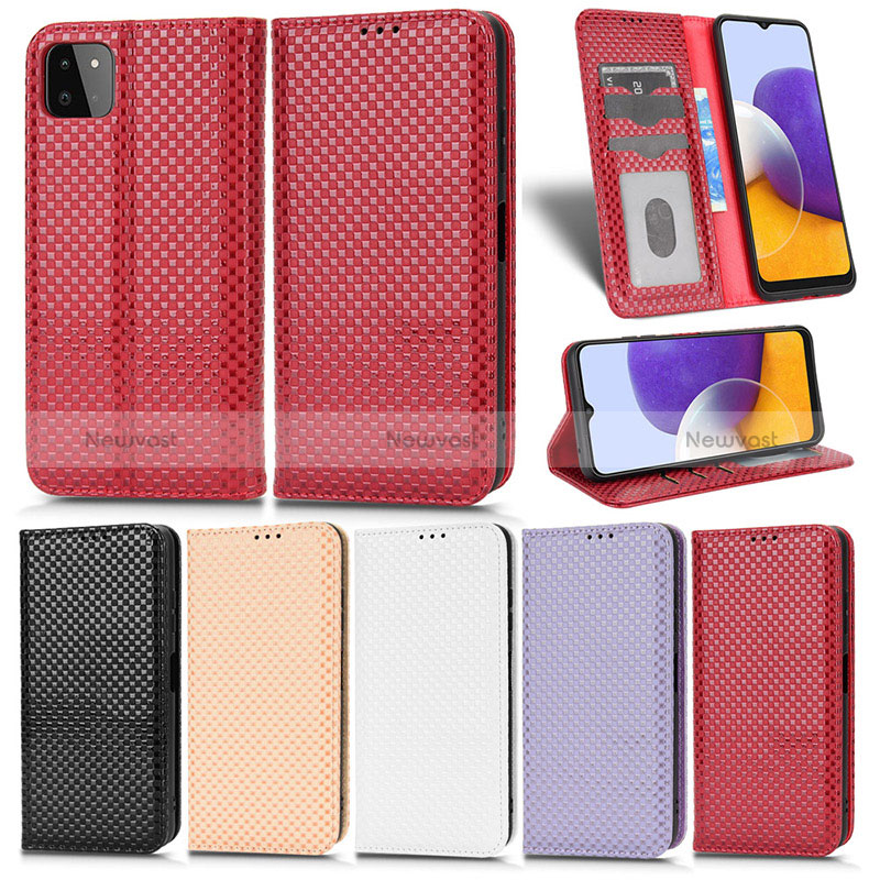 Leather Case Stands Flip Cover Holder C03X for Samsung Galaxy A22 5G