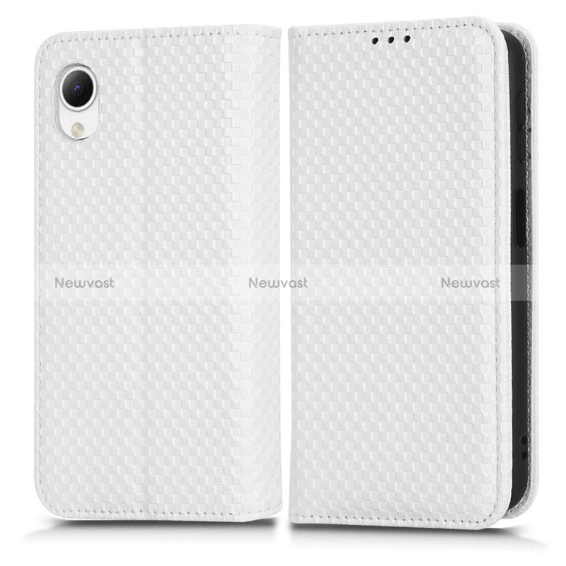 Leather Case Stands Flip Cover Holder C03X for Samsung Galaxy A23e 5G White