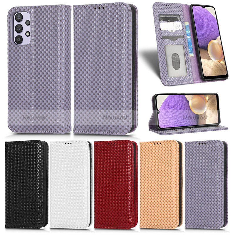 Leather Case Stands Flip Cover Holder C03X for Samsung Galaxy A32 4G