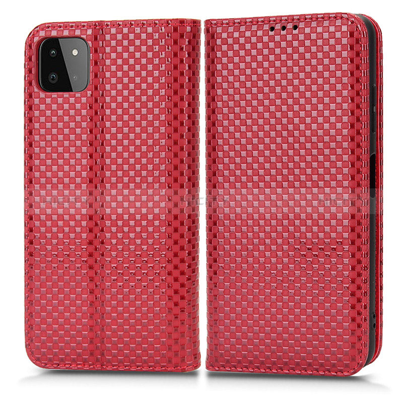 Leather Case Stands Flip Cover Holder C03X for Samsung Galaxy F42 5G Red