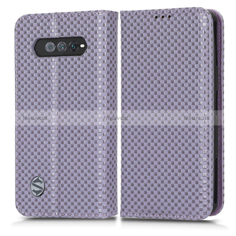 Leather Case Stands Flip Cover Holder C03X for Xiaomi Black Shark 5 RS 5G Purple