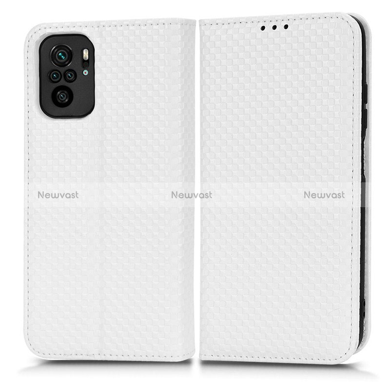 Leather Case Stands Flip Cover Holder C03X for Xiaomi Redmi Note 10S 4G White