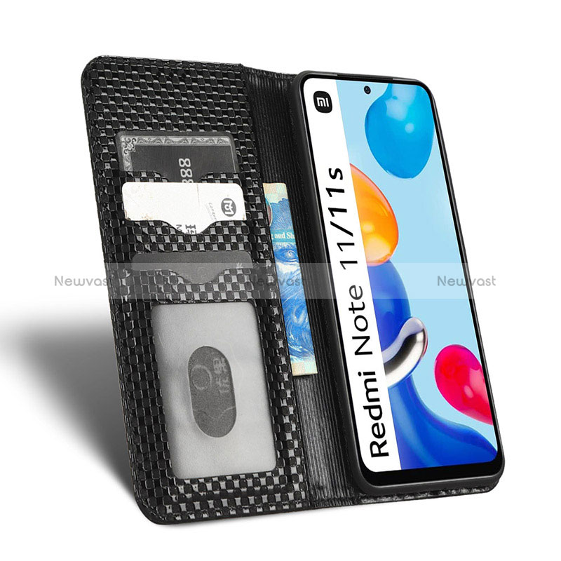 Leather Case Stands Flip Cover Holder C03X for Xiaomi Redmi Note 11 4G (2022)