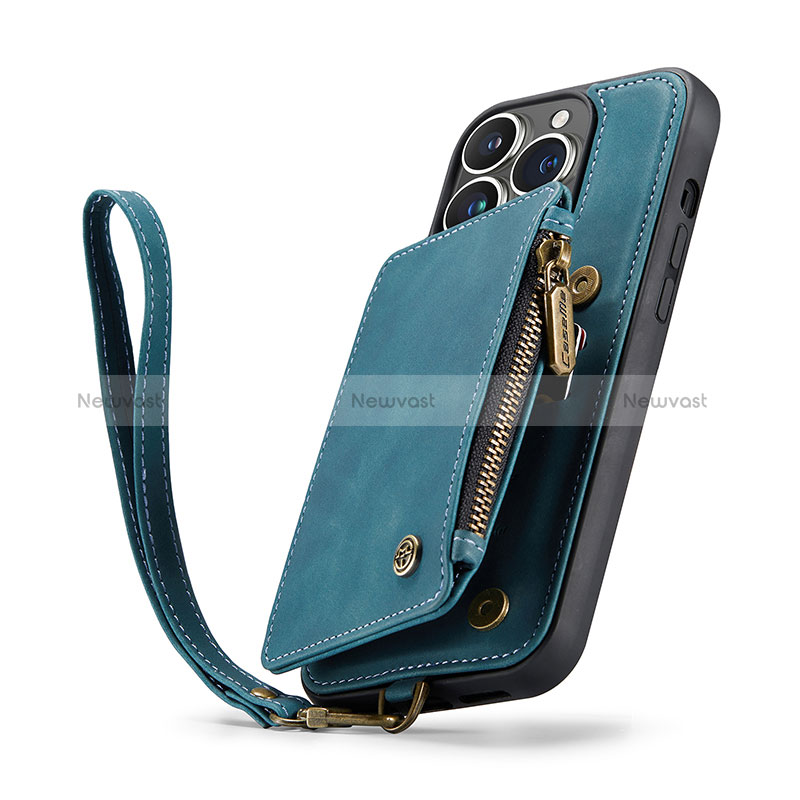 Leather Case Stands Flip Cover Holder C04S for Apple iPhone 14 Pro