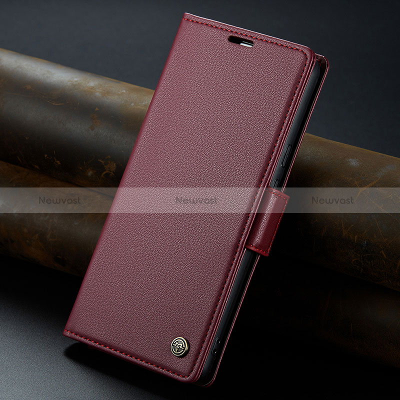 Leather Case Stands Flip Cover Holder C04S for Google Pixel 8a 5G Red