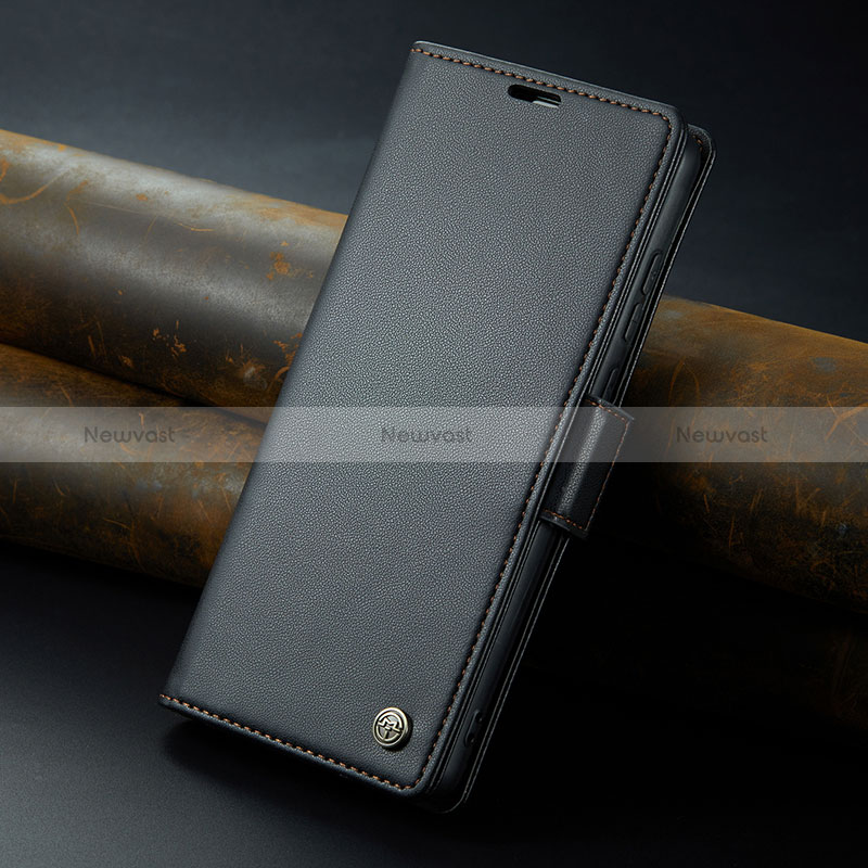 Leather Case Stands Flip Cover Holder C04S for Oppo A78 4G Black