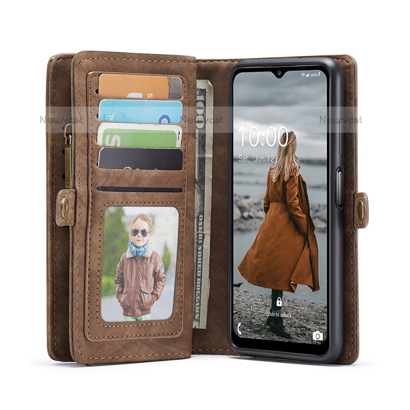 Leather Case Stands Flip Cover Holder C04S for Samsung Galaxy A12