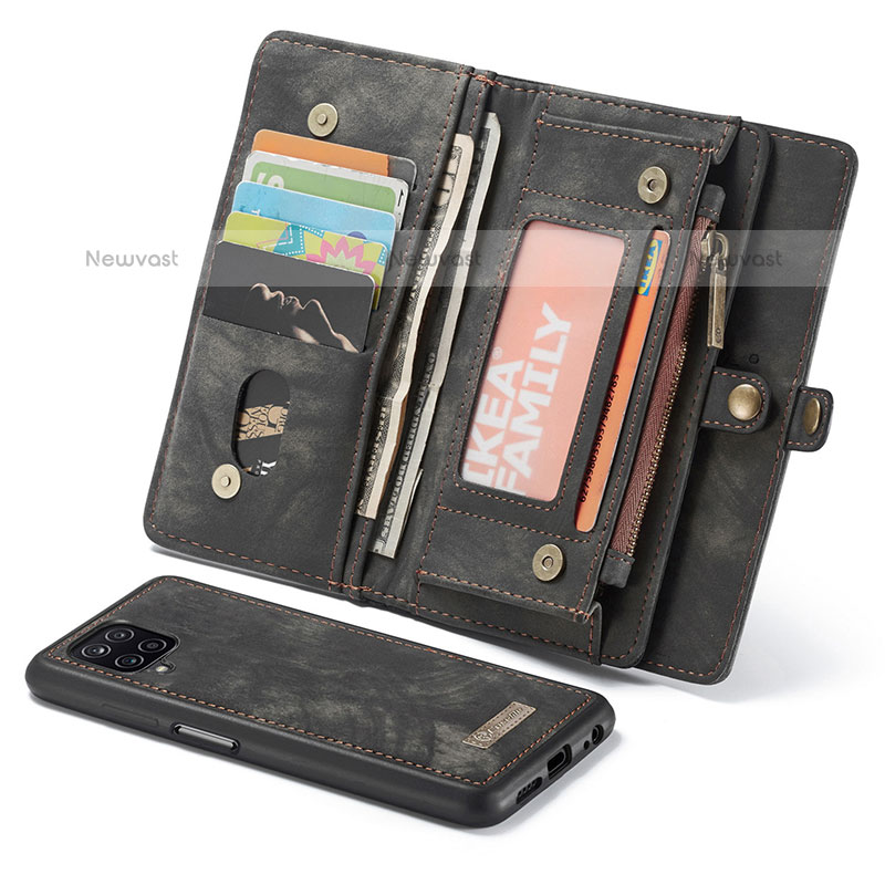 Leather Case Stands Flip Cover Holder C04S for Samsung Galaxy A12