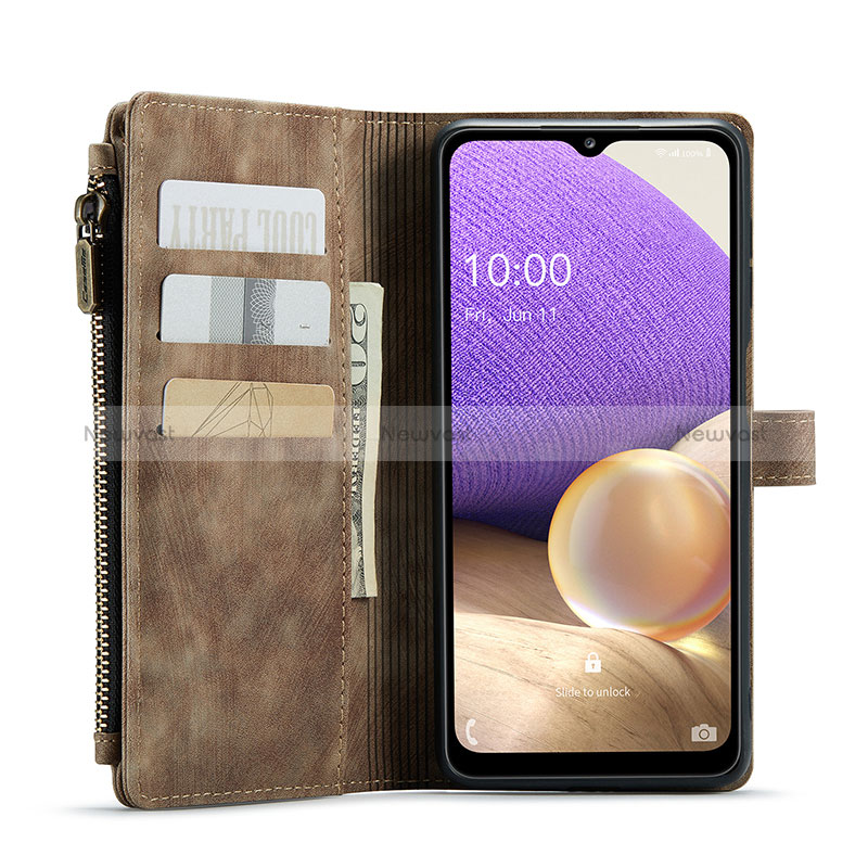 Leather Case Stands Flip Cover Holder C04S for Samsung Galaxy A32 4G