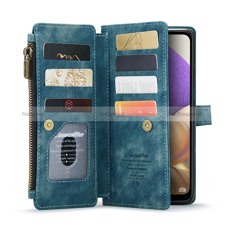 Leather Case Stands Flip Cover Holder C04S for Samsung Galaxy A32 4G