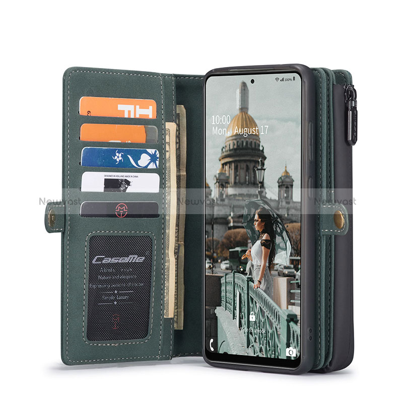 Leather Case Stands Flip Cover Holder C04S for Samsung Galaxy A52 4G