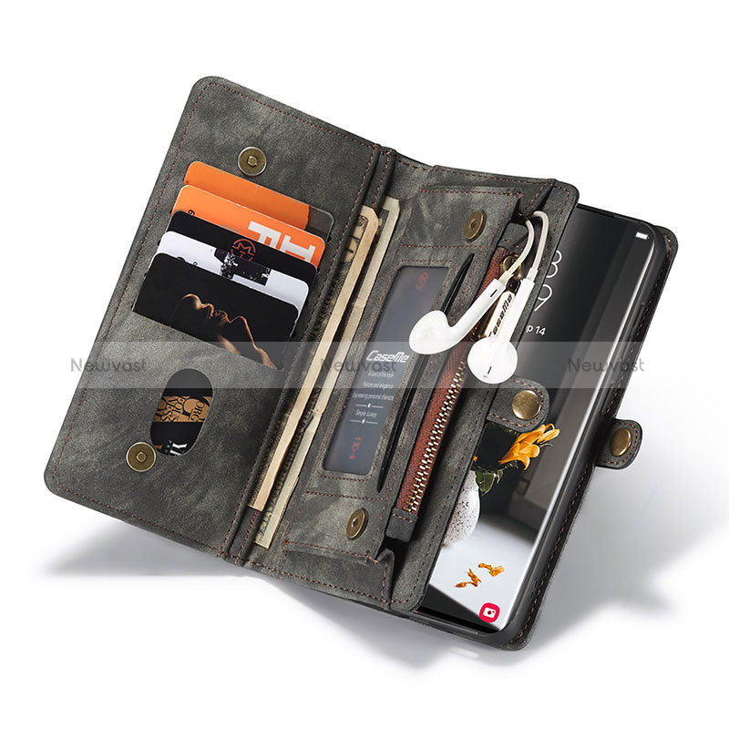 Leather Case Stands Flip Cover Holder C04S for Samsung Galaxy S24 Ultra 5G