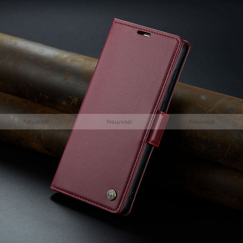 Leather Case Stands Flip Cover Holder C04S for Xiaomi Mi 13T Pro 5G Red