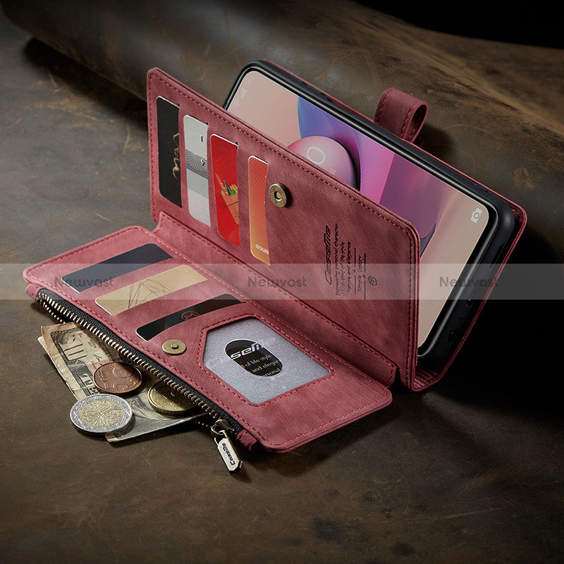 Leather Case Stands Flip Cover Holder C04S for Xiaomi Redmi Note 10 4G