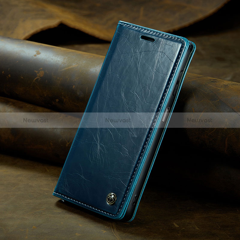 Leather Case Stands Flip Cover Holder C04S for Xiaomi Redmi Note 12 4G Blue