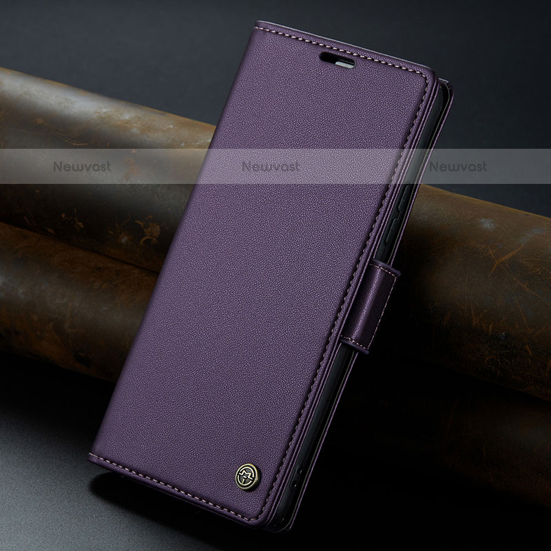 Leather Case Stands Flip Cover Holder C04S for Xiaomi Redmi Note 12R 5G Purple