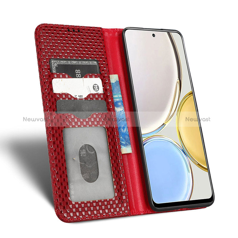 Leather Case Stands Flip Cover Holder C04X for Huawei Honor X9 5G