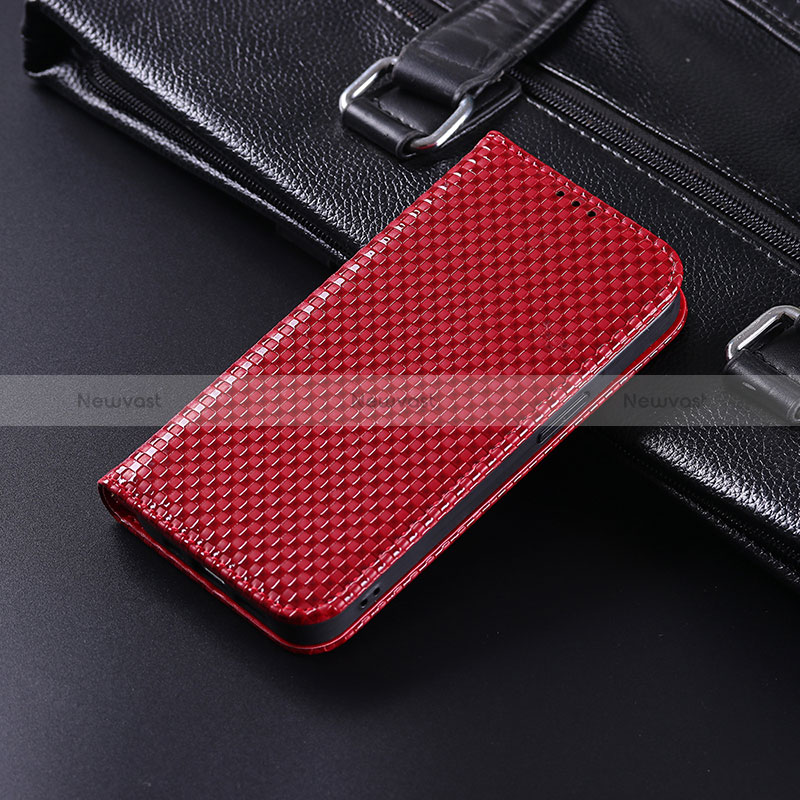 Leather Case Stands Flip Cover Holder C04X for Xiaomi Redmi 9 Activ Red