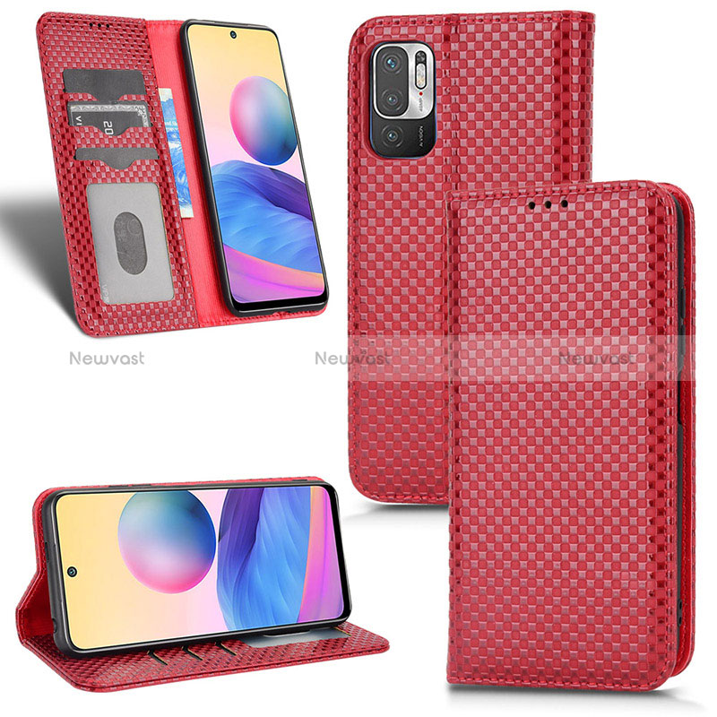 Leather Case Stands Flip Cover Holder C04X for Xiaomi Redmi Note 10 5G