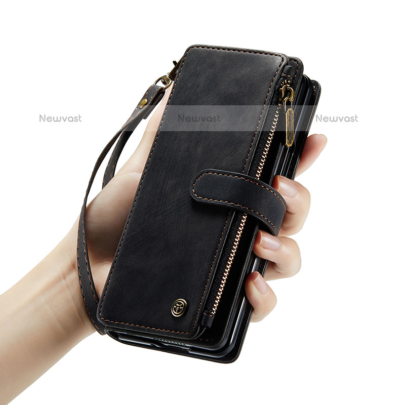 Leather Case Stands Flip Cover Holder C05S for Samsung Galaxy Z Fold3 5G