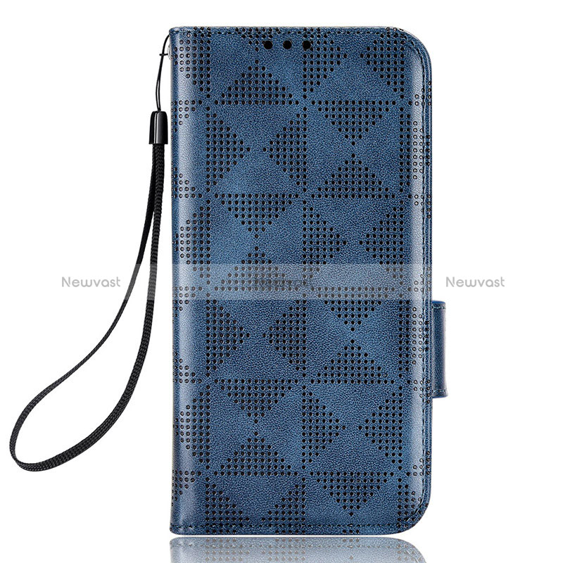 Leather Case Stands Flip Cover Holder C05X for Samsung Galaxy Z Fold5 5G Blue