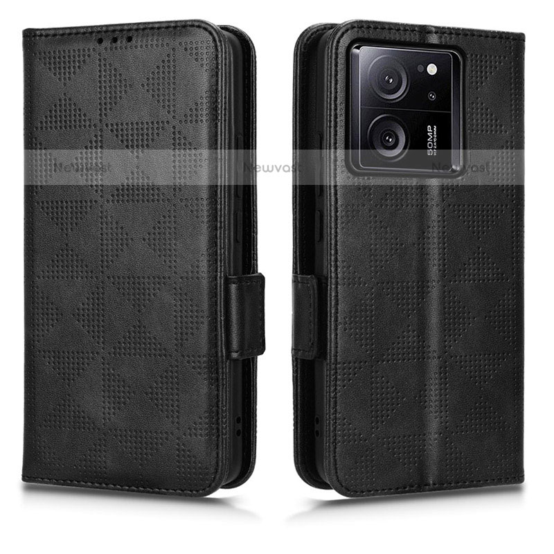 Leather Case Stands Flip Cover Holder C05X for Xiaomi Redmi K60 Ultra 5G Black