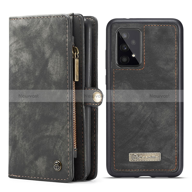 Leather Case Stands Flip Cover Holder C06S for Samsung Galaxy A33 5G Black