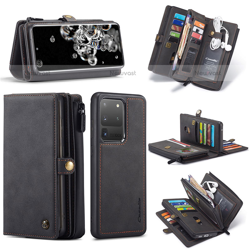 Leather Case Stands Flip Cover Holder C06S for Samsung Galaxy S20 Ultra