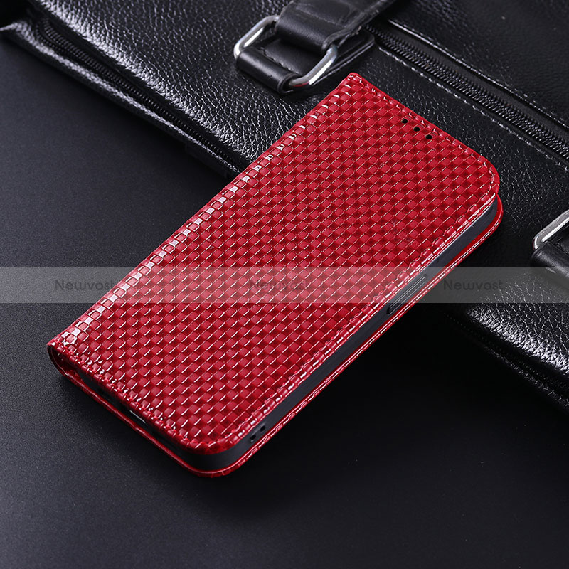 Leather Case Stands Flip Cover Holder C06X for Google Pixel 6 5G Red