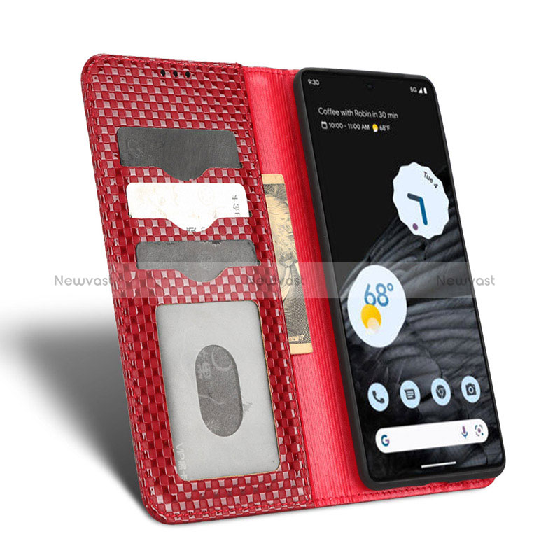 Leather Case Stands Flip Cover Holder C06X for Google Pixel 7 Pro 5G